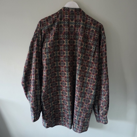 NWOT Jhane Barnes XL Vintage 90s Dadcore Retro Jacquard Artsy Button Down Shirt - Picture 12 of 16